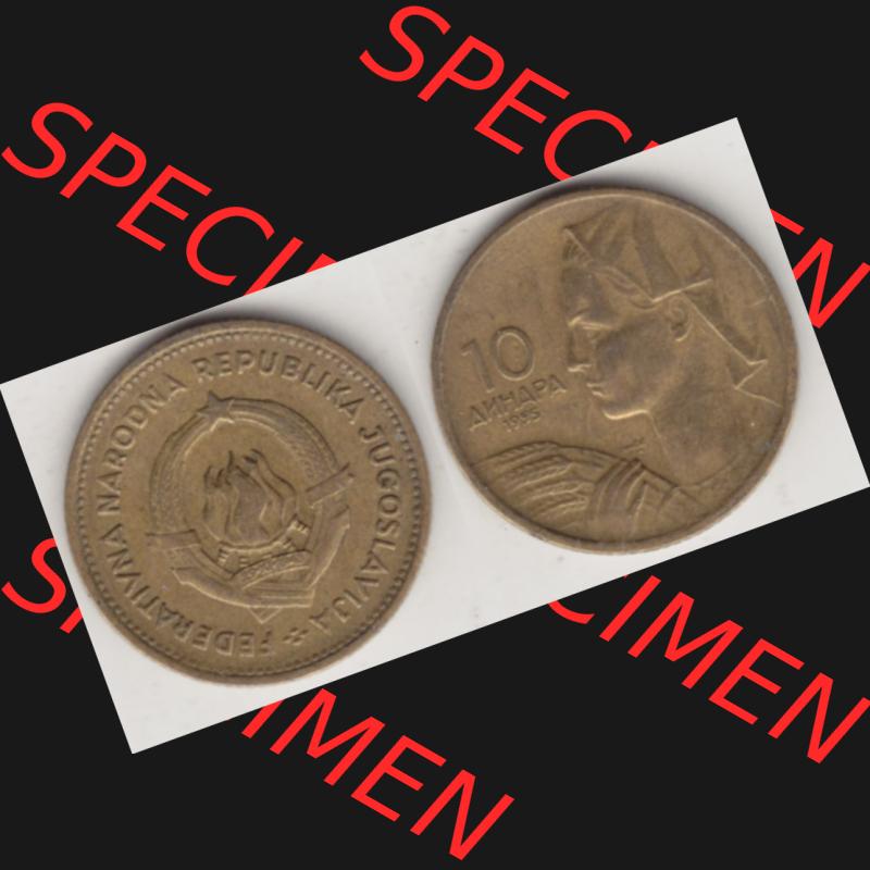 Münzen Jugoslawien Umlaufmünze 1955-1955, 10 Dinar 1955, Bild mit Vollansicht zum Download Sammlung