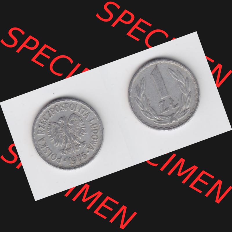 Münzen Polen Umlaufmünze 1957-1985, 1 Zloty 1975, Bild mit Vollansicht als Bildmaterial Sammlung