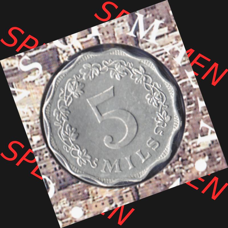 Münzen Malta Umlaufmünze 1972-2007, 5 Mils 2007, Rückseite Sammlung