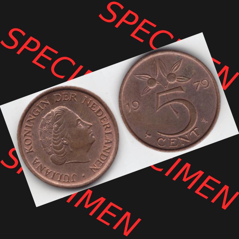 Münzen Niederlande Umlaufmünze 1979, 5 Cent, Bild mit Vollansicht Sammlung