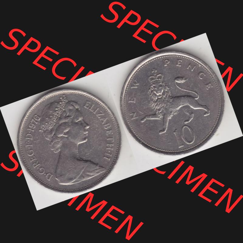 Münzen Großbritannien Umlaufmünze 1968-1981, 10 New Pence 1976, Bild mit Vollansicht zum Download Sammlung