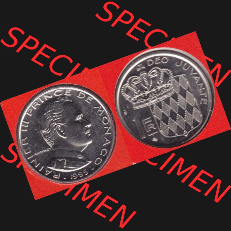 Münzen Monaco Umlaufmünze 1960-1995, 1 Fr, Franc, Franken Rainier III Prince de Monaco I. 1995 (3) Sammlung