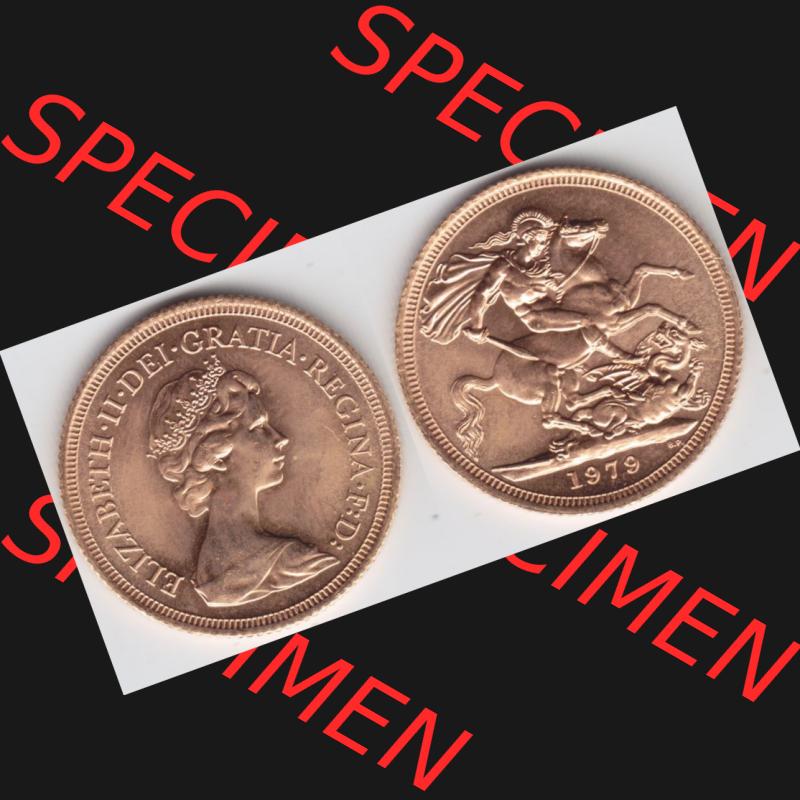 Münzen Großbritannien Goldmünze 1974-1984, 1 Sovereign 1979. Vorderseite und Rückseite horizontal auf einen digitalen Bild der alten britischen Goldmünze Sovereign... Sammlung