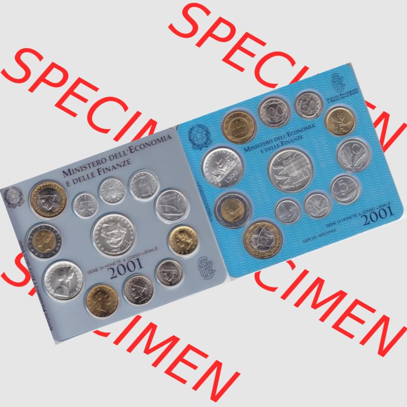 Münzen Italien Umlaufmünze 2001-2001, Münzsatz von Italien 1 Lira bis 1000 Lire. Vorderseite und Rückseite horizontal auf einen digitalen Bild der alten italienischen Münze... Sammlung