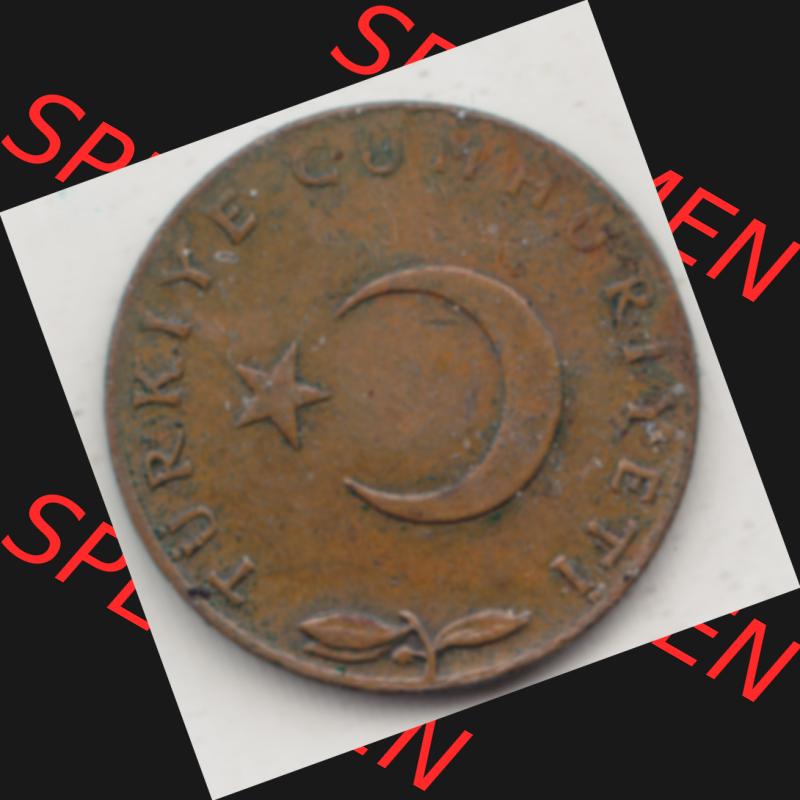 Münzen Türkei Umlaufmünze 1969-1973, 5 Kurus 1971. Vorderseite der Münze der Türkei als Bildmaterial für Sammler und Münzen-Webseiten hier im online Katalog... Sammlung