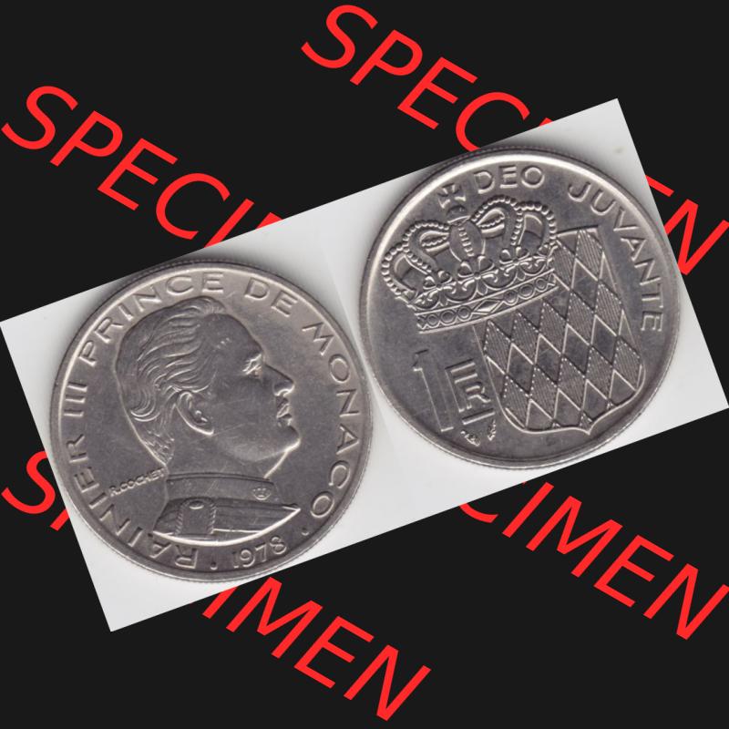 Münzen Monaco Umlaufmünze 1960-1995, 1 Fr, Franc, Franken Rainier III Prince de Monaco I. 1978 (3) Sammlung