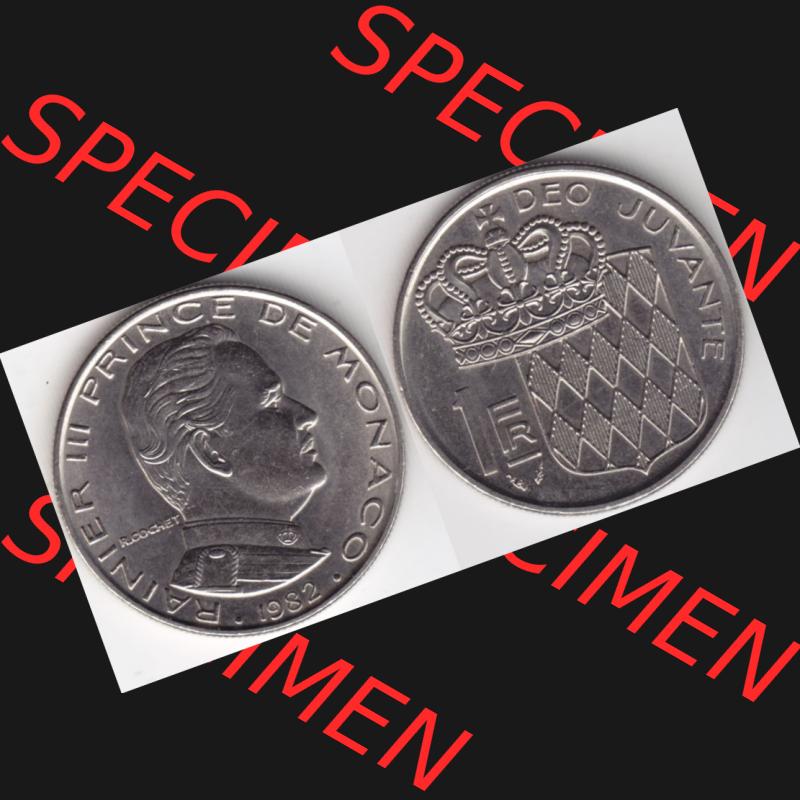 Münzen Monaco Umlaufmünze 1960-1995, 1 Fr, Franc, Franken Rainier III Prince de Monaco I. 1982 (3) Sammlung