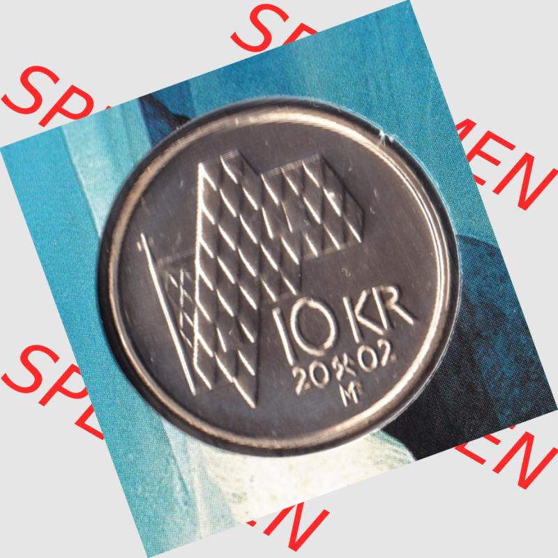 Münzen Norwegen Umlaufmünze 1995-2012, 10 KR, Kronen 2002, Bild mit Rückseite der norwegischen Münze als Bildmaterial, des Bildes zur deiner Nutzung Sammlung