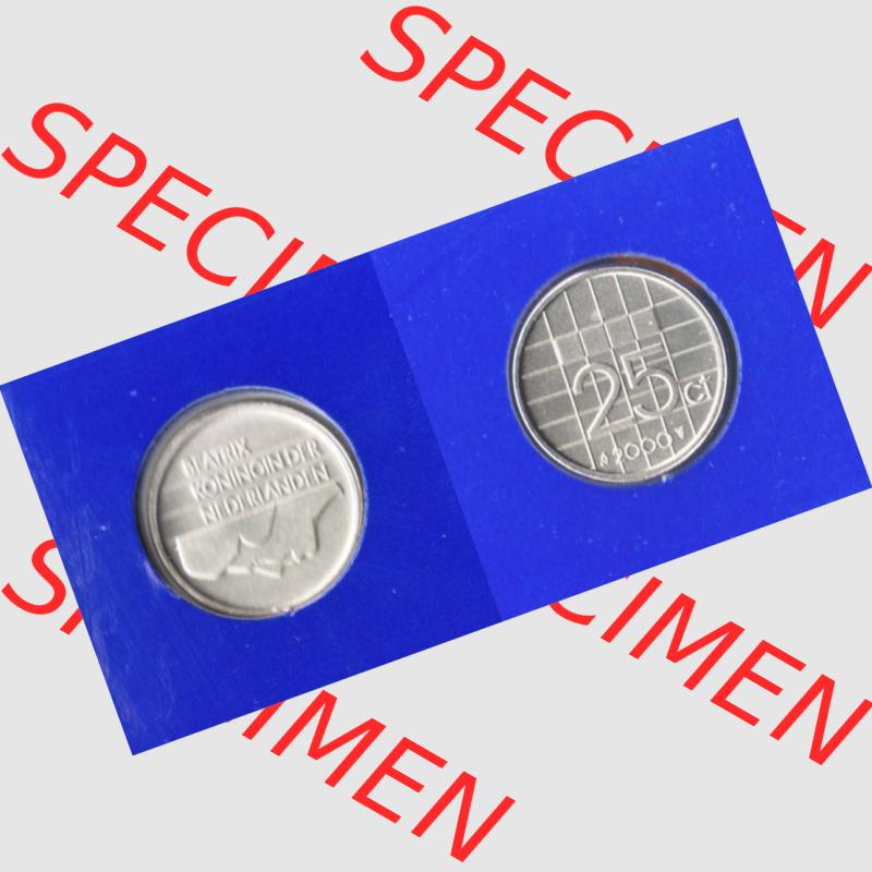 Münzen Niederlande Umlaufmünze 1982-2000, 25 Cent 2000, Bild mit Vollansicht Sammlung