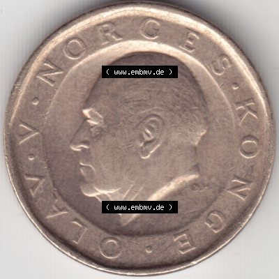Münzen Norwegen Umlaufmünze 1983-1991, 10 Kronen 1986, Bild mit Vorderseite der Münze aus Norwegen als Bildmaterial, für dich selbst Sammlung