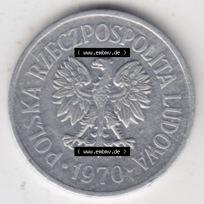 Münzen Polen Umlaufmünze 1961-1985, 10 Groszy 1970 (1) Sammlung