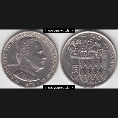 Münzen Monaco Umlaufmünze 1960-1995, 1 Fr, Franc, Franken Rainier III Prince de Monaco I. 1978 (3) Sammlung