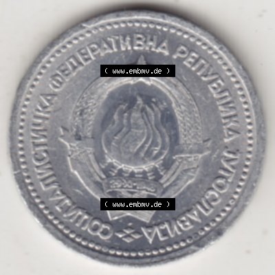 Münzen Jugoslawien Umlaufmünze 1963-1963, 1 Dinar 1963, Bild mit Vorderseite der Münze zum Download Sammlung