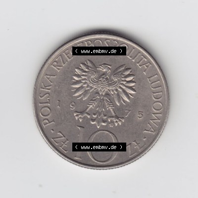 Münzen Polen Umlaufmünze 1975-1976, 10 Zlotych 1975 (1) Sammlung