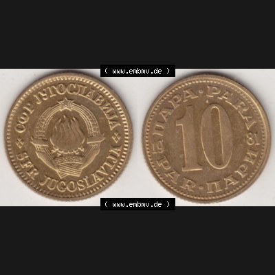 Münzen Jugoslawien Umlaufmünze 1965-1981, 10 Para 1981, Bild mit Vollansicht zum Download Sammlung