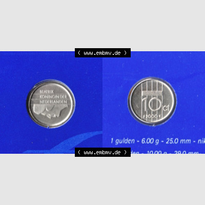 Münzen Niederlande Umlaufmünze 1982-2000, 10 Cent 2000, Bild mit Vollansicht Sammlung