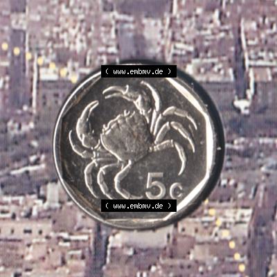 Münzen Malta Umlaufmünze 1991-2007, 5 Cent 2007, Rückseite Sammlung