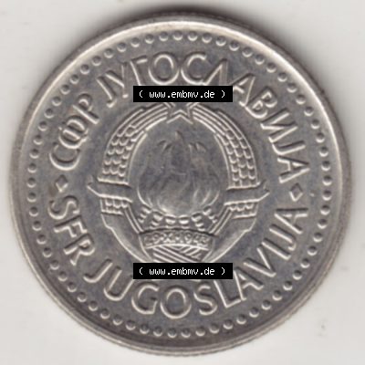 Münzen Jugoslawien Umlaufmünze 1982-1988, 10 Dinar 1986, Bild mit Vorderseite der Münze als Bildmaterial Sammlung