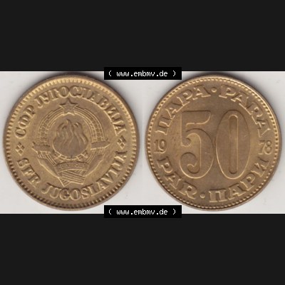 Münzen Jugoslawien Umlaufmünze 1965-1981, 50 Para 1978, Bild mit Vollansicht zum Download Sammlung