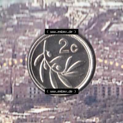 Münzen Malta Umlaufmünze 1991-2007, 2 Cent 2007, Rückseite Sammlung