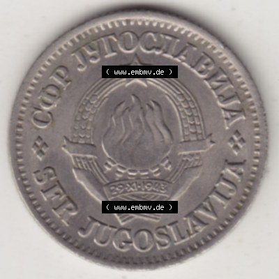 Münzen Jugoslawien Umlaufmünze 1968-1968, 1 Dinar 1968, Bild mit Vorderseite der Münze zum Download Sammlung
