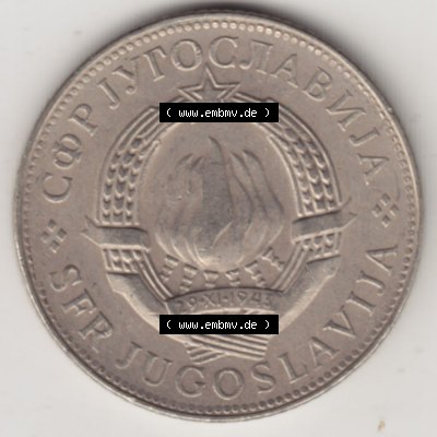 Münzen Jugoslawien Umlaufmünze 1976-1981, 10 Dinar 1977, Bild mit Vorderseite der Münze als Bildmaterial Sammlung