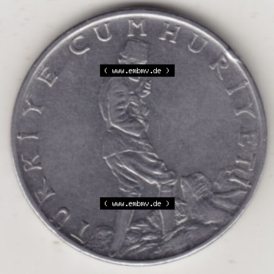 Münzen Türkei Umlaufmünze 1969-1980, 2-1-2 Lira 1970. Vorderseite der Münze der Türkei als Bildmaterial für Sammler und Münzen-Webseiten hier im online Katalog... Sammlung