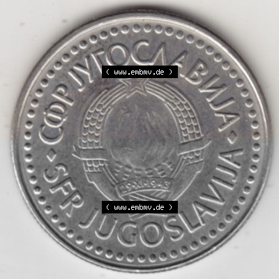 Münzen Jugoslawien Umlaufmünze 1985-1988, 100 Dinar 1988, Bild mit Vorderseite der Münze als Bildmaterial Sammlung