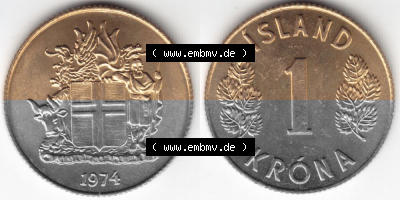 Umlaufmünze aus Island in Isländischen Kronen-Währung Sammlung