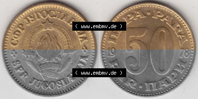 Münzen Jugoslawien Umlaufmünze 1965-1981, 50 Para 1978, Bild mit Vollansicht zum Download Sammlung