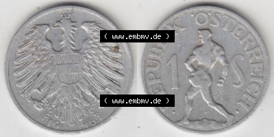 Münzen Österreich Umlaufmünze 1946-1957, 1 Schilling 1946 III., Münze aus Österreich -.-.- Sammlung