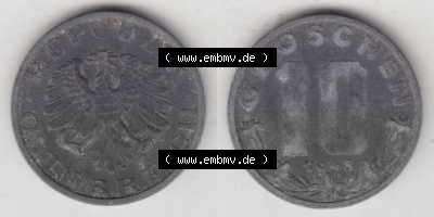 Münzen Österreich Umlaufmünze 1947-1949, 10 Groschen 1948 III., Münze aus Österreich -.-.- Sammlung