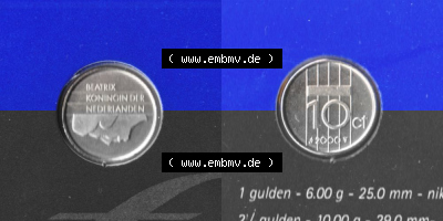Münzen Niederlande Umlaufmünze 1982-2000, 10 Cent 2000, Bild mit Vollansicht Sammlung