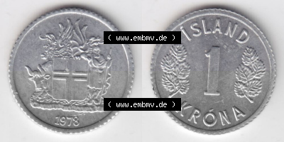 Umlaufmünze aus Island in Isländischen Kronen-Währung Sammlung