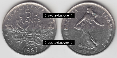 Umlaufmünze aus Frankreich in der Francs-Währung Sammlung