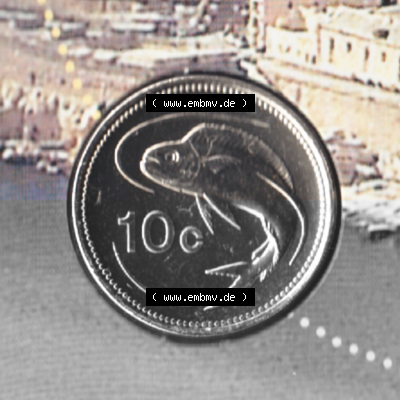 Münzen Malta Umlaufmünze 1991-2007, 10 Cent 2007, Rückseite Sammlung