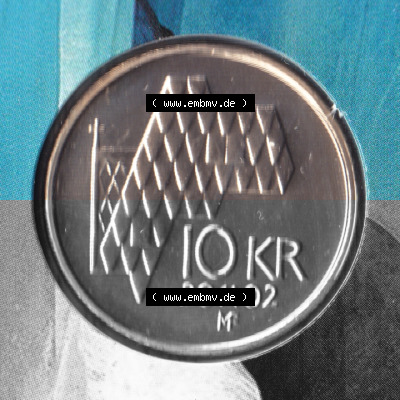 Münzen Norwegen Umlaufmünze 1995-2012, 10 KR, Kronen 2002, Bild mit Rückseite der norwegischen Münze als Bildmaterial, des... Sammlung