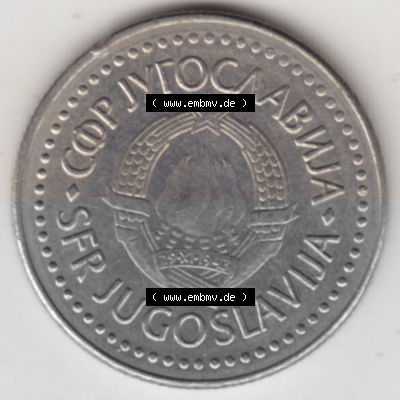 Münzen Jugoslawien Umlaufmünze 1985-1987, 20 Dinar 1987, Bild mit Vorderseite der Münze als Bildmaterial Sammlung
