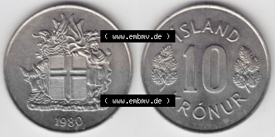Umlaufmünze aus Island in Isländischen Kronen-Währung Sammlung