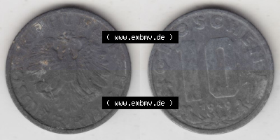 Münzen Österreich Umlaufmünze 1947-1949, 10 Groschen 1949 II., Münze aus Österreich -.-.- Sammlung