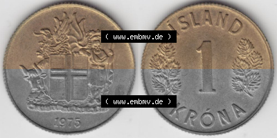 Umlaufmünze aus Island in Isländischen Kronen-Währung Sammlung
