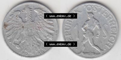 Münzen Österreich Umlaufmünze 1946-1957, 1 Schilling 1946 I., Münze aus Österreich -.-.- Sammlung