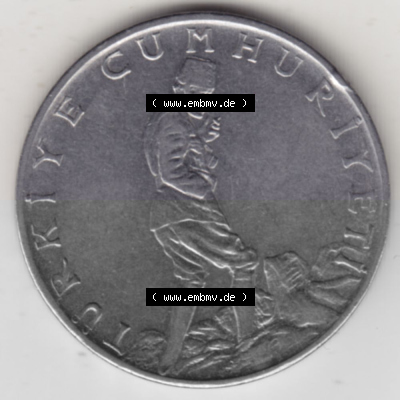 Münzen Türkei Umlaufmünze 1969-1980, 2-1-2 Lira 1970. Vorderseite der Münze der Türkei als Bildmaterial für Sammler und... Sammlung