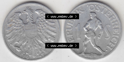 Münzen Österreich Umlaufmünze 1946-1957, 1 Schilling 1947 III., Münze aus Österreich -.-.- Sammlung