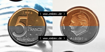 Belgien vor Einführung der Euromünzen in Belgien Sammlung