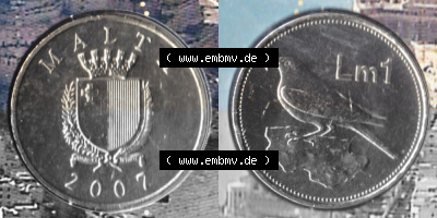 Münzen Malta Umlaufmünze 1991-2007, 1 Lira, Lm 2007 (3) Sammlung
