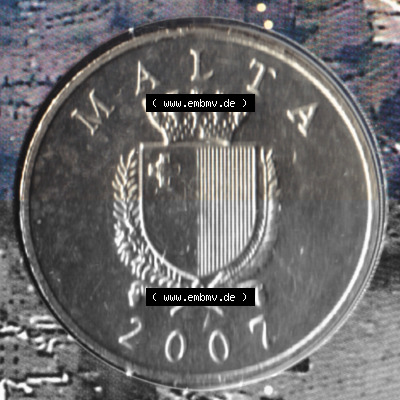 Münzen Malta Umlaufmünze 1991-2007, 1 Lira, Lm 2007, Vorderseite Sammlung