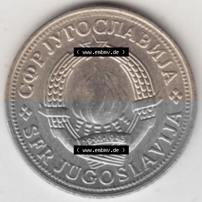 Münzen Jugoslawien Umlaufmünze 1971-1981, 000, Bild mit Rückseite der Münze als Bildmaterial00 2 Dinar 1981, Bild mit Vorderseite... Sammlung