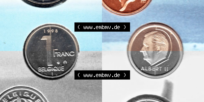 Belgien vor Einführung der Euromünzen in Belgien Sammlung