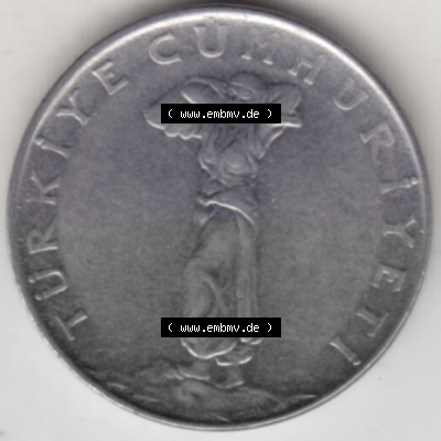 Münzen Türkei Umlaufmünze 1960-1966, 25 Kurus 1964. Vorderseite der Münze der Türkei als Bildmaterial für Sammler und Münzen-Webseiten... Sammlung